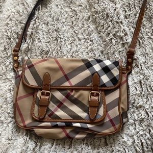 BURBERRY Crossbody Bag with Leather Trim